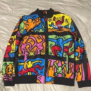Colorful Graphic Zip-Up Jacket